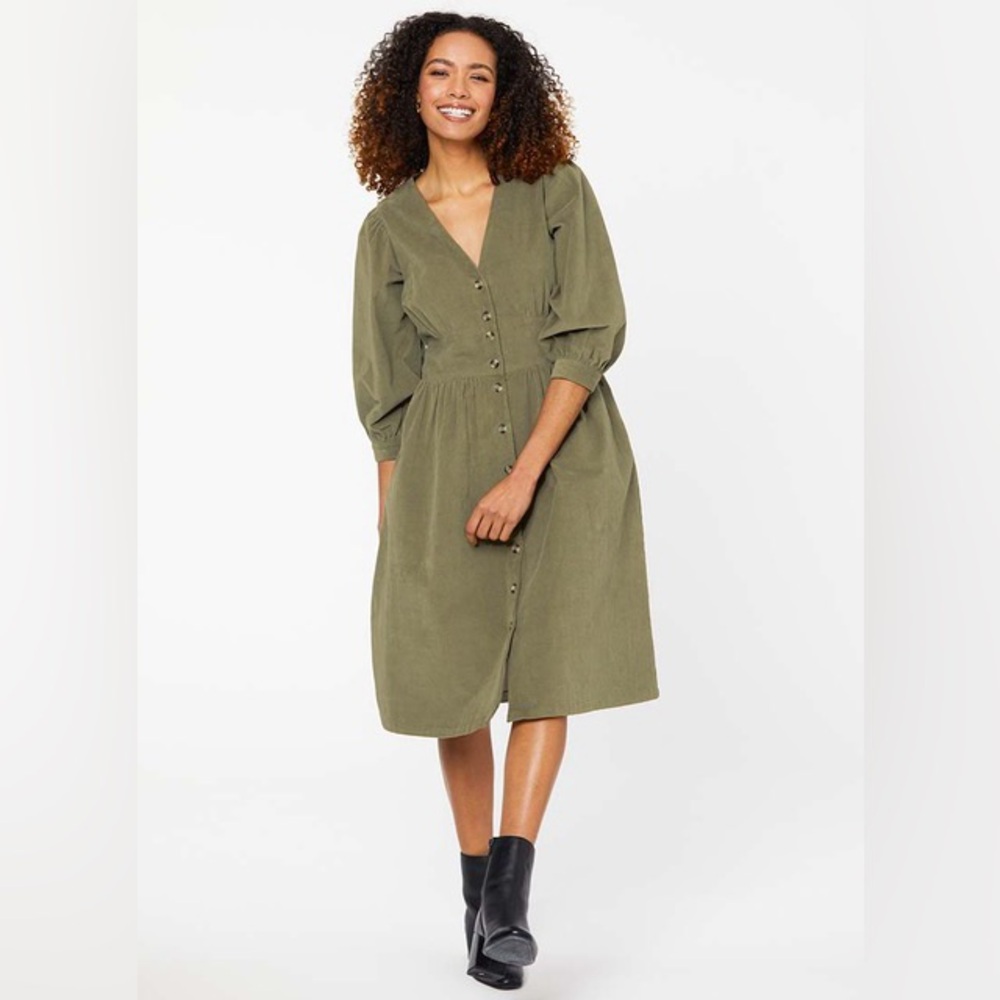 Joanie Reba Green Cord Dress Size 20